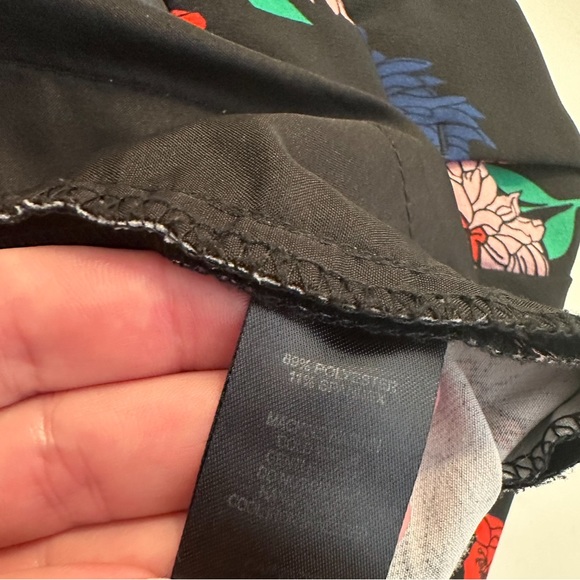 CYNTHIA ROWLEY Floral Ankle Cropped Pants Black Crop Zinnia Red Blue Pink Slim - Picture 7 of 10